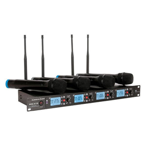 American Audio WM-419 4-Channel UHF Handheld Wireless Microphone System ADJ