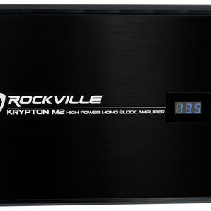 Rockville KRYPTON-M2 3000w Peak/750w RMS Mono 1 Ohm Car Amplifier Amp+Remote