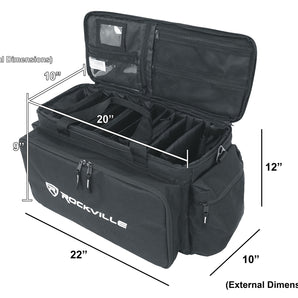 Rockville UT-BAG10 Padded DJ Cable/Utility Bag w/removable Dividers+YKK Zippers