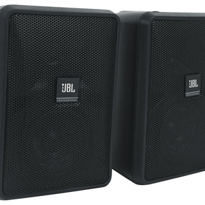 2 JBL Control 23-1 3" Indoor/Outdoor 70v Commercial Wall Mount Speakers in Black
