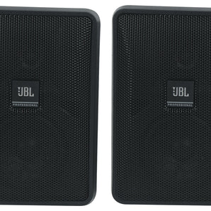 2 JBL Control 23-1 3" Indoor/Outdoor 70v Commercial Wall Mount Speakers in Black