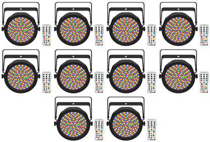 10 EZPAR 64 RGBA ILS Rechargeable Battery RGBA LED Par Wash Up-Lights