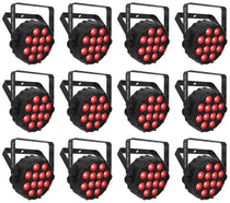 (12) SLIMPAR T12 BT ILS Wireless Par Wash Up-Lights w/ Bluetooth