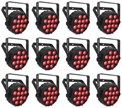 (12) SLIMPAR T12 BT ILS Wireless Par Wash Up-Lights w/ Bluetooth