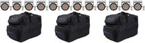 (12) EZPAR 64 RGBA ILS Rechargeable Battery RGBA LED Par Wash Up-Lights + Bags