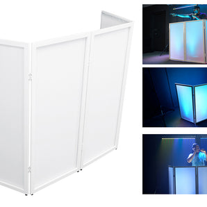 Rockville RFSSW White DJ Event Facade 80" x 44" Steel Frame Booth+Bag+Scrim