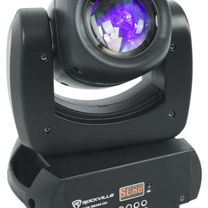 Rockville Rock Beam DC DJ Club Stage Pro Moving Head Light 8 Gobos+18 Face Prism