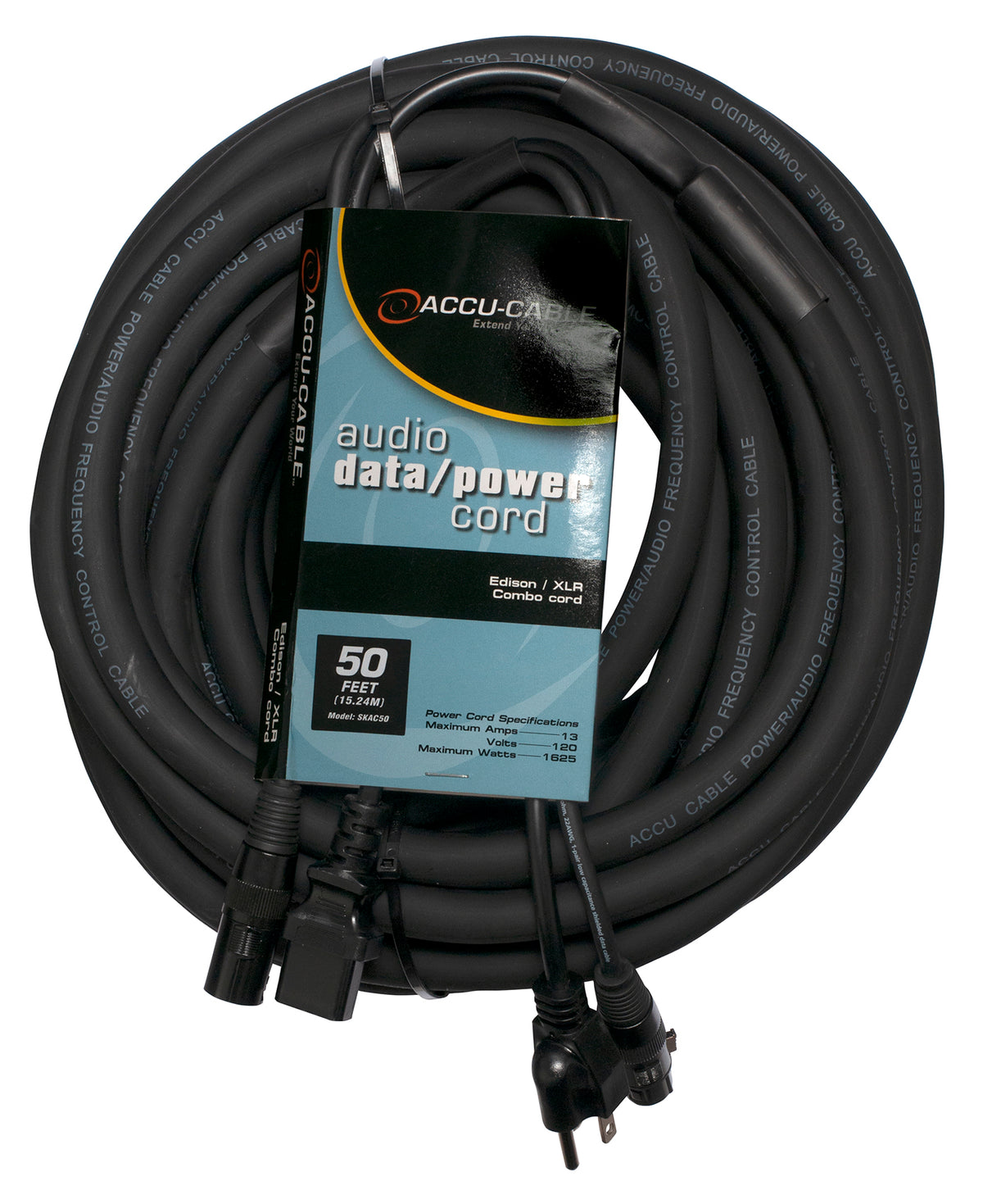 American DJ ADJ SKAC50 50 Foot 16 Gauge Audio Signal Cable And Power Cord Combo