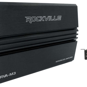 Rockville RVA-M3 V2 4000w Peak/1000w RMS @ 1 Ohm Amplifier Mono Car Amp+Remote