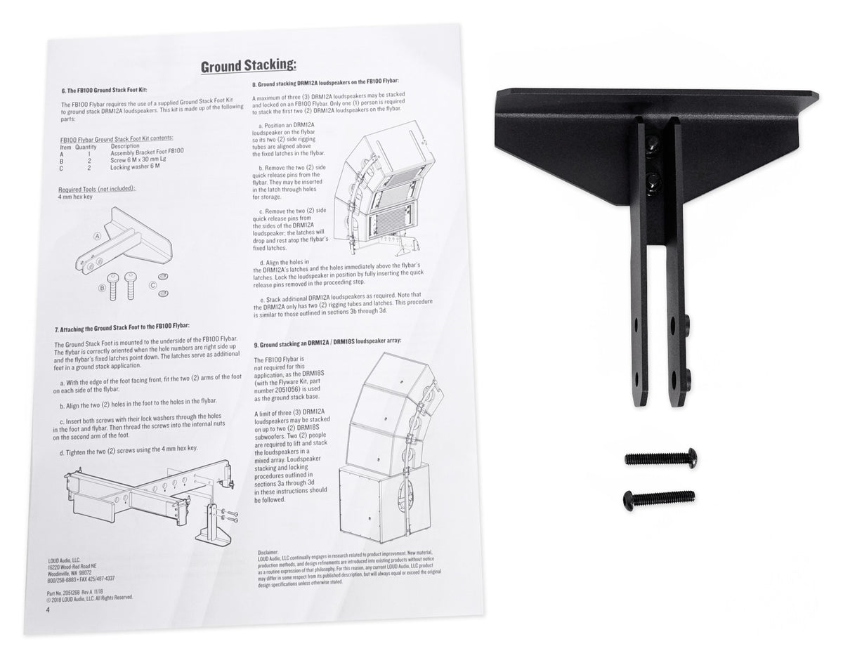 Mackie FB100 Flybar for DRM12A, DRM12A-P Speakers+DRM18S, DRM18S-P Subwoofers