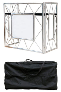 Pro Event Table 2 Foldable Portable Metal DJ Booth Facade + Bag