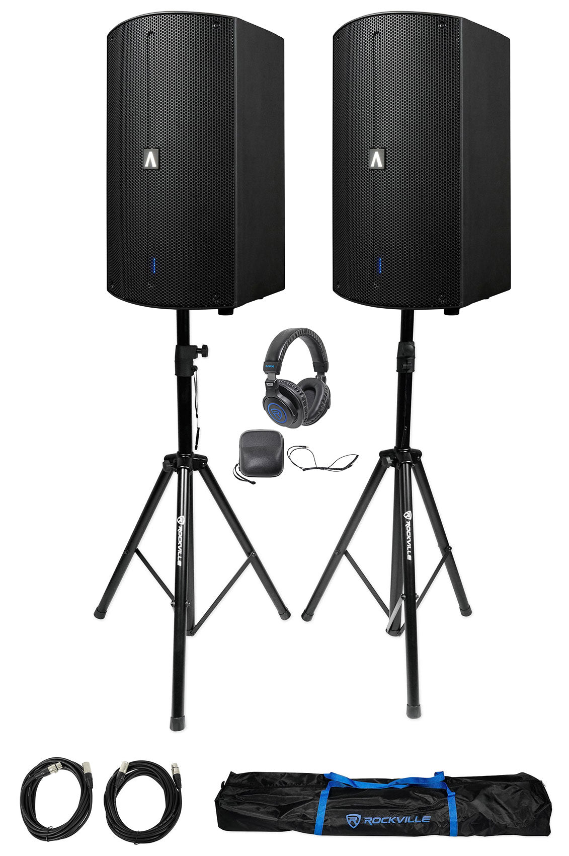 (2) A10X + Speaker Stands + DJ Headphones