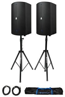 (2) A12X + Speaker Stands + XLR Cables