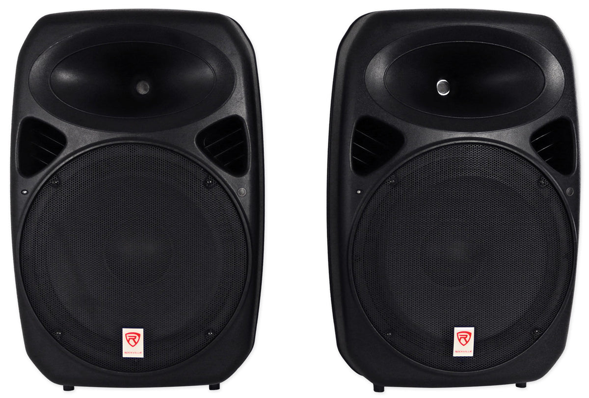 Rockville RPG152K BOX 1 2x 15" DJ PA Speakers, Bluetooth+Mic+Cables