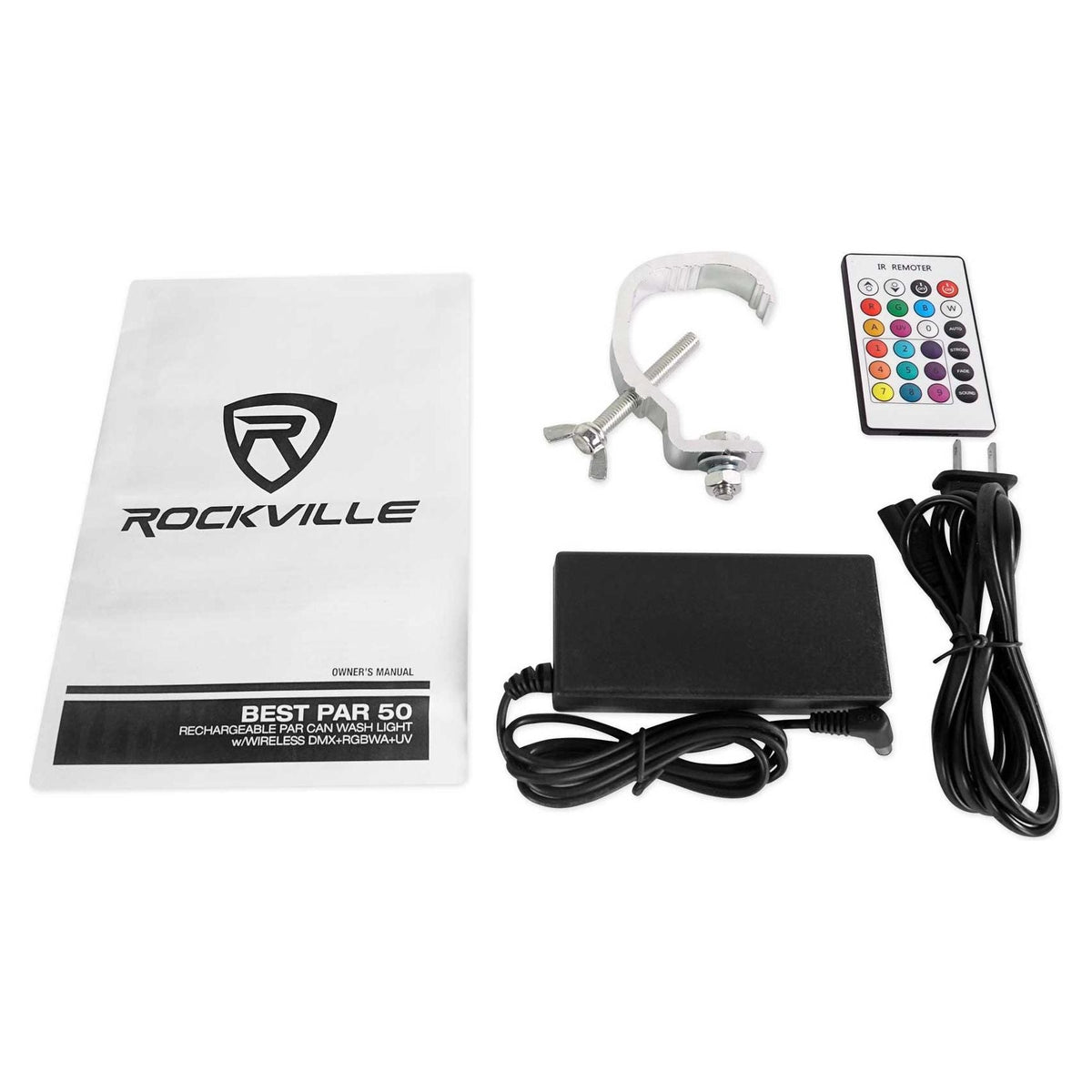 (10) BEST PAR 50 Battery Wash Lights + Wireless DMX Controller + RGBWA+UV