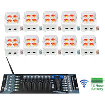 BEST PAR 50 White 10-Pack + ROCKFORCE W2 Controller Bundle
