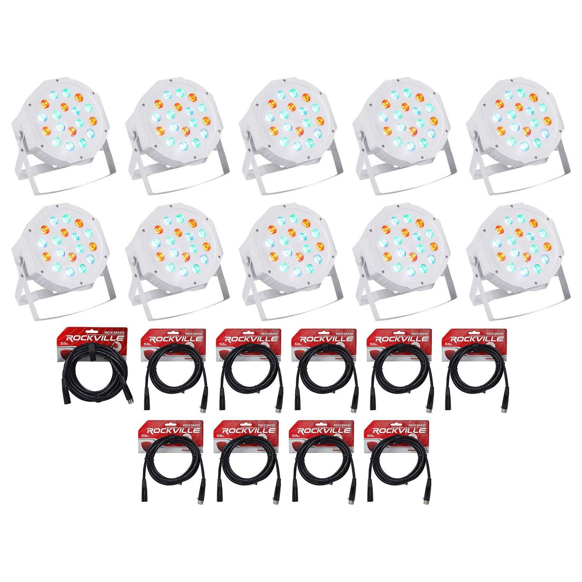RockPAR50 White 10-Pack + RDX3M25 + RDX3M10 9-Pack
