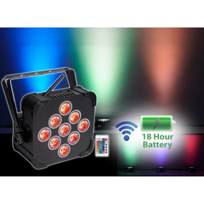 (12) BEST PAR 60 Battery Wash Lights+ROCKFORCE W4 DMX Controller