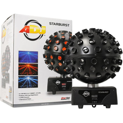 (2) Starburst LED Sphere Beam Effect Lights + ROCKFORCE 384 DMX Controller + Cables