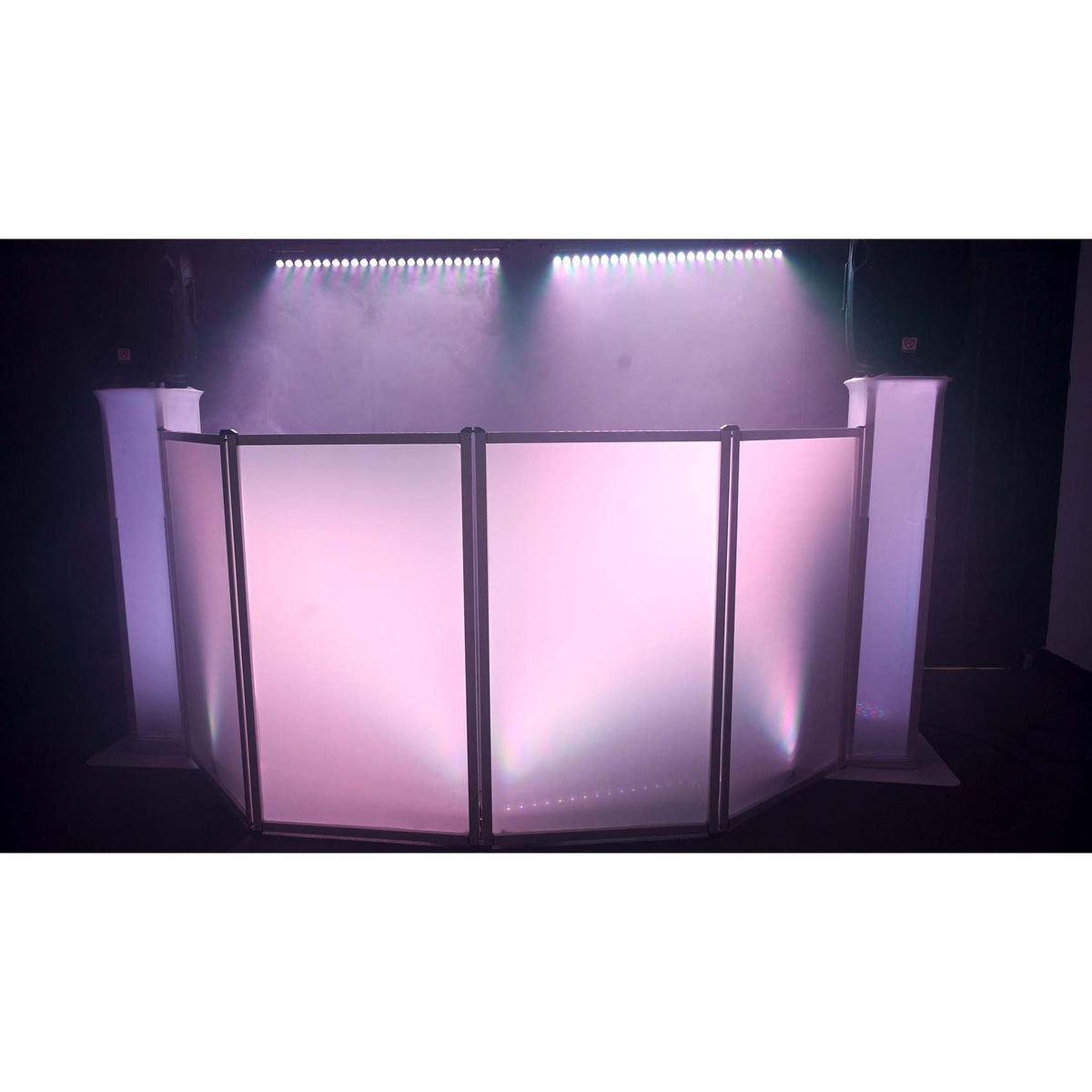 (2) Fog Fury Jett DMX Vertical Fog Machines+Rechargeable Light Bar