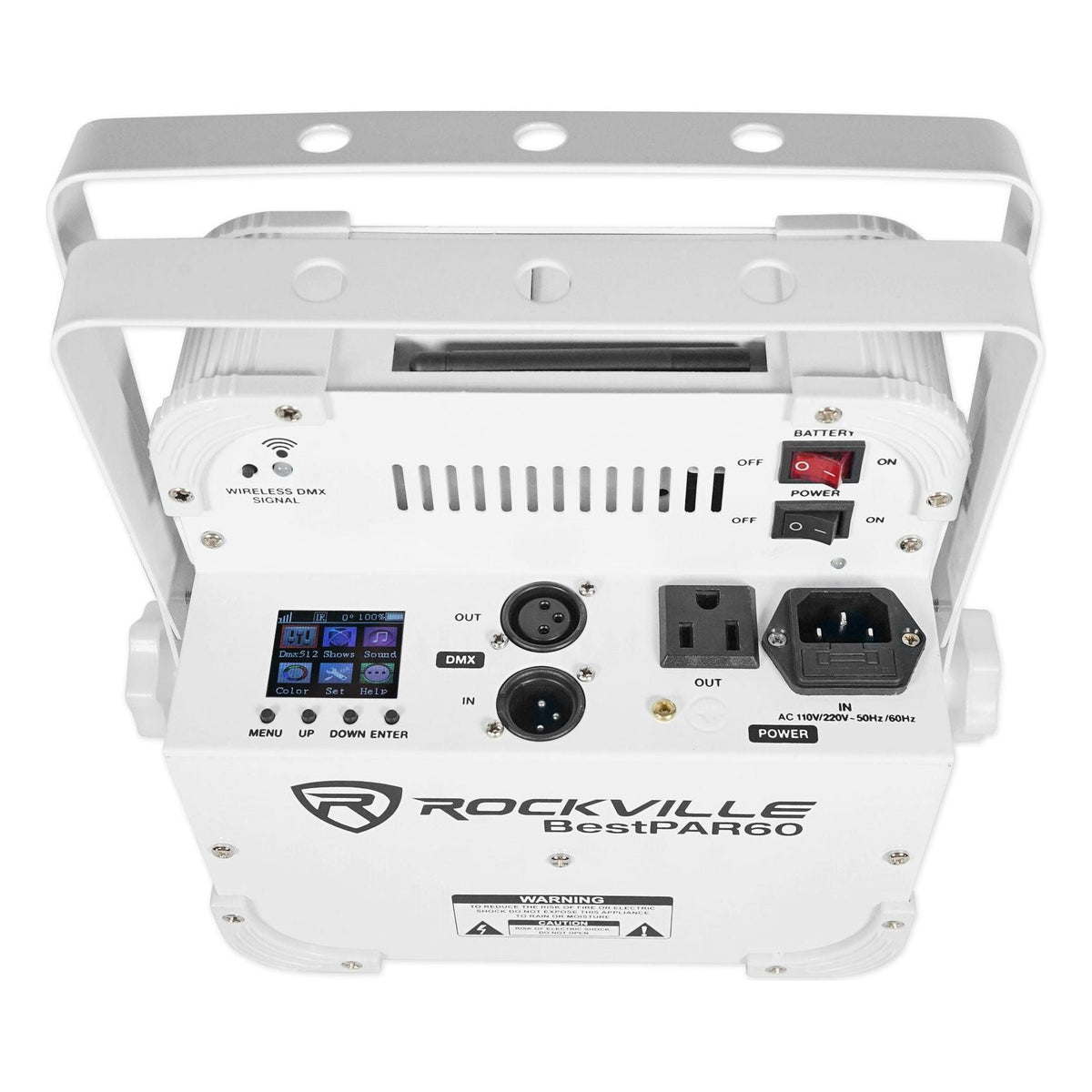 (2) BEST PAR 60 White Rechargeable Wash Lights w/ Wireless DMX+RGBWA+UV+Bag
