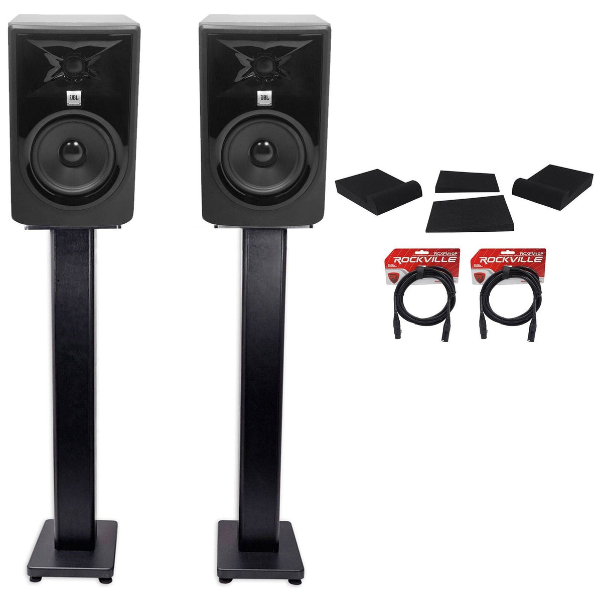 (2) 305P MkII Monitors + Stands + Isolation Pads + XLR Cables