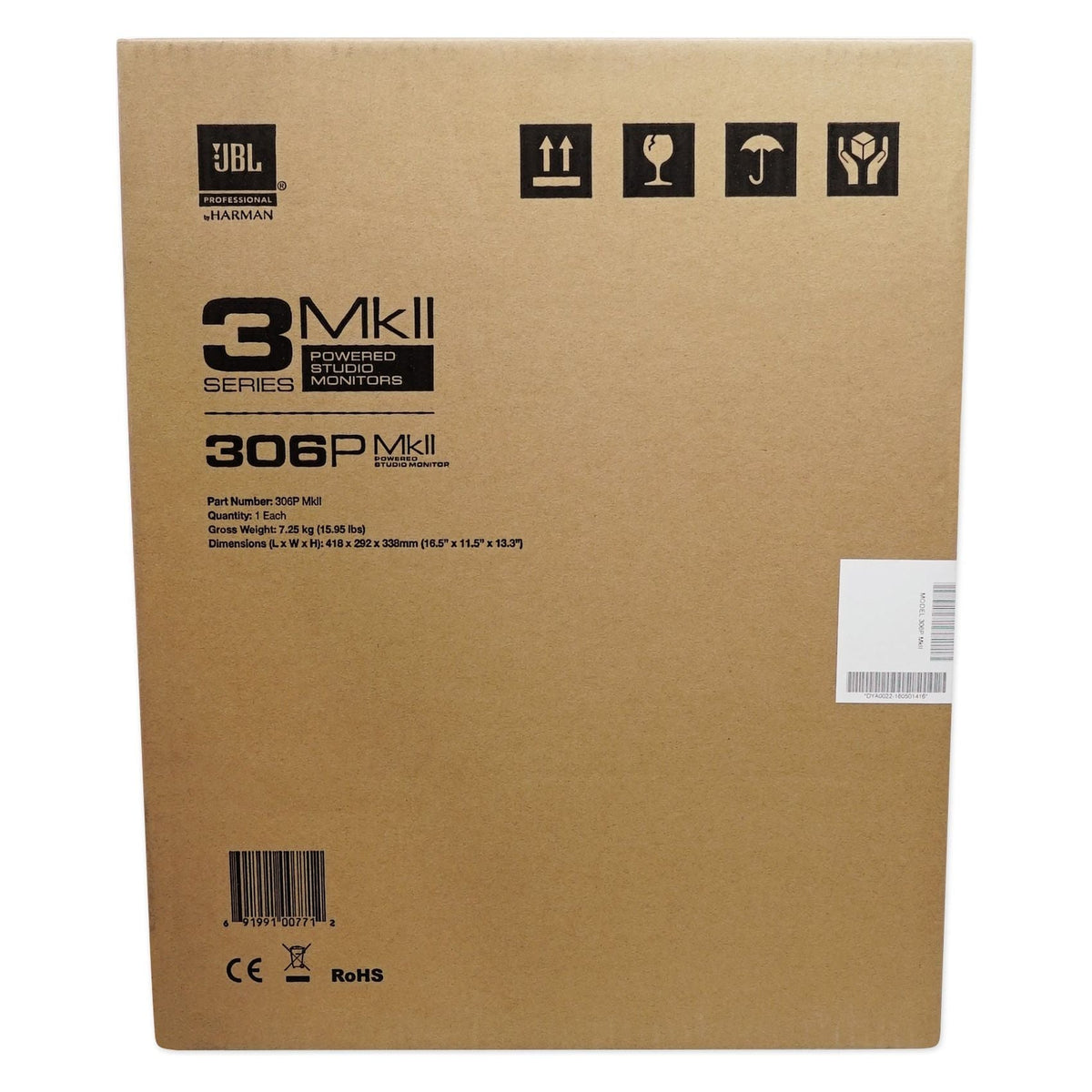 306P MkII 6" Studio Monitor Pair with 37" White Steel Stands