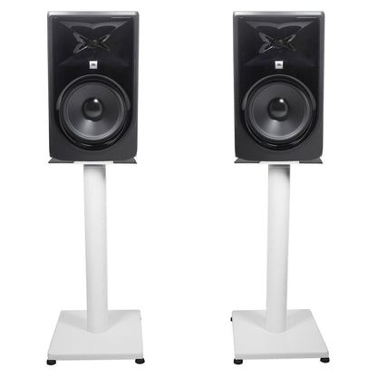 308P MkII 8" Studio Monitor Pair with 21" White Steel Stands