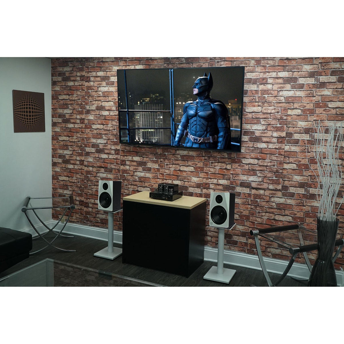 308P MkII 8" Studio Monitor Pair with 21" White Steel Stands