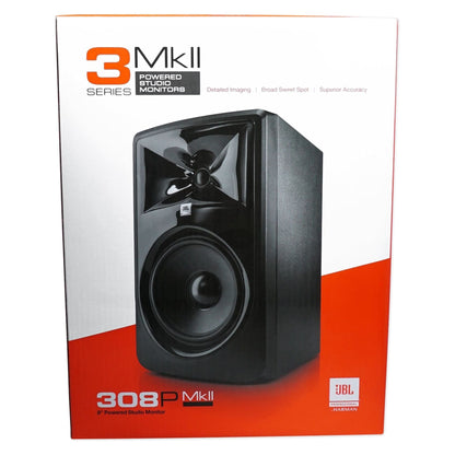 308P MkII 8" Studio Monitor Pair with 29" White Steel Stands