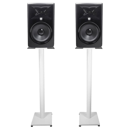 308P MkII 8" Studio Monitor Pair with 37" White Steel Stands