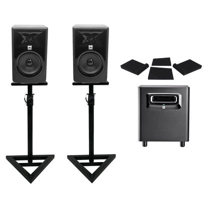 308P MkII 8" Studio Monitor Pair with Stands, Isolation Pads & Powered Subwoofer