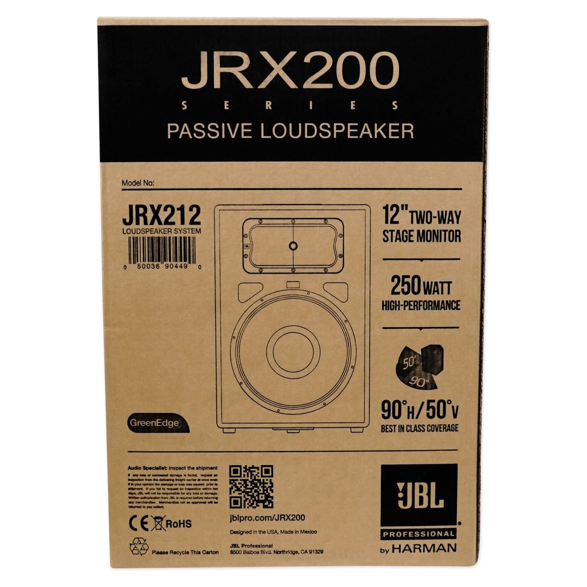 (2) JBL JRX212 2000 Watt 12" DJ Speakers + Adjustable Totem Style Speaker Stands