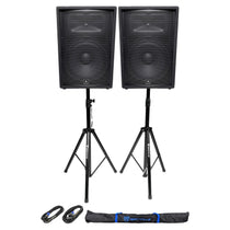 JRX215 Pair with Tripod Stands and Speakon Cables