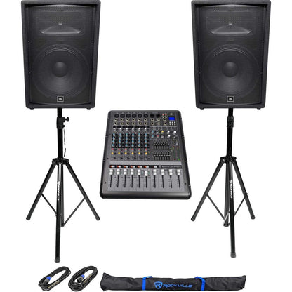 JRX215 Pair + RPM870 Powered Mixer + Stands
