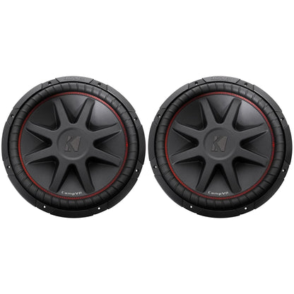 CompVR 15" 2000 Watt Dual 4-Ohm Car Audio Subwoofers, Pair