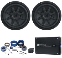 (2) Kicker 44CVX104 CVX 10" 2400w Comp VX Car Subwoofers+Mono Amplifier+Amp Kit