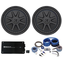 (2) 50CVX124 COMPVX 12" Car Subwoofer + Mono Amplifier + Amp Kit