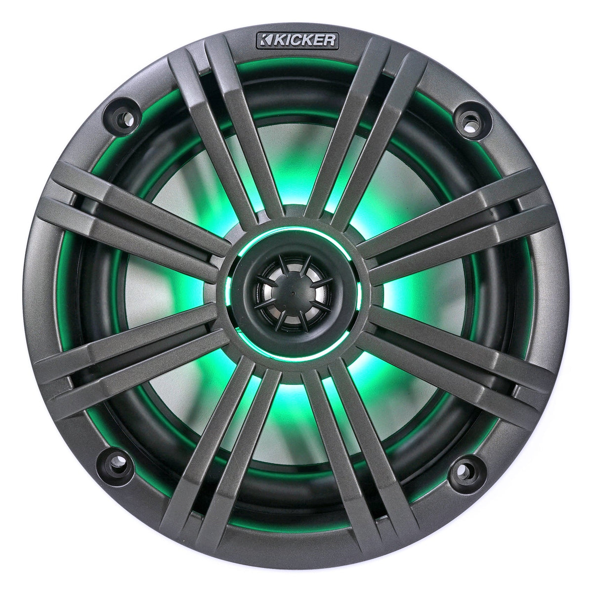 (2) KICKER 45KM654L 6.5" 390w Marine LED Speakers w/Charcoal+White Grilles KM65