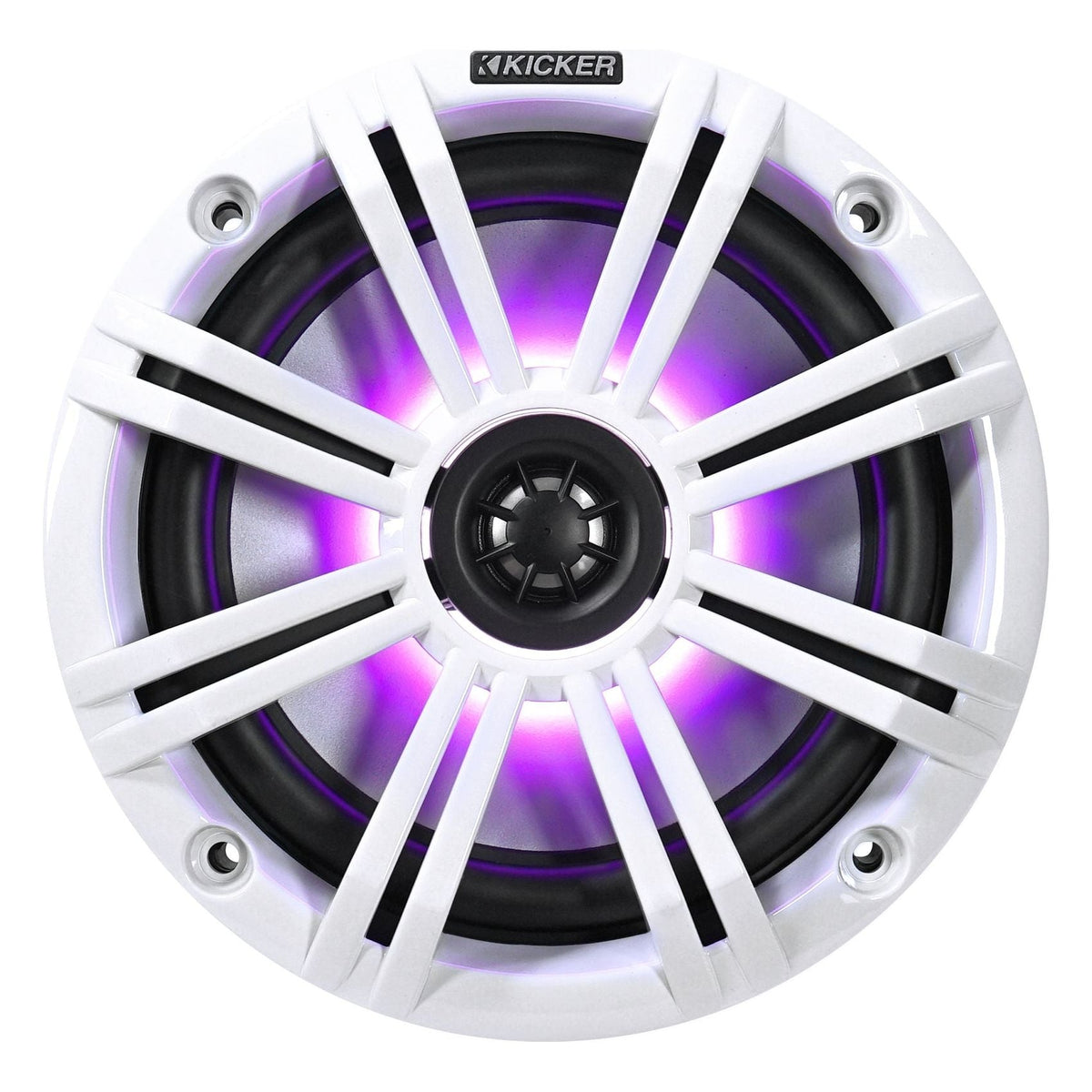 (2) KICKER 45KM654L 6.5" 390w Marine LED Speakers w/Charcoal+White Grilles KM65