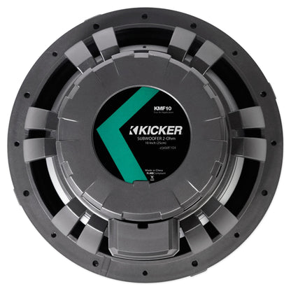 (2) KICKER 45KMF104 10" 350w Free-Air Marine Boat Subwoofers+Amplifier+Amp Kit