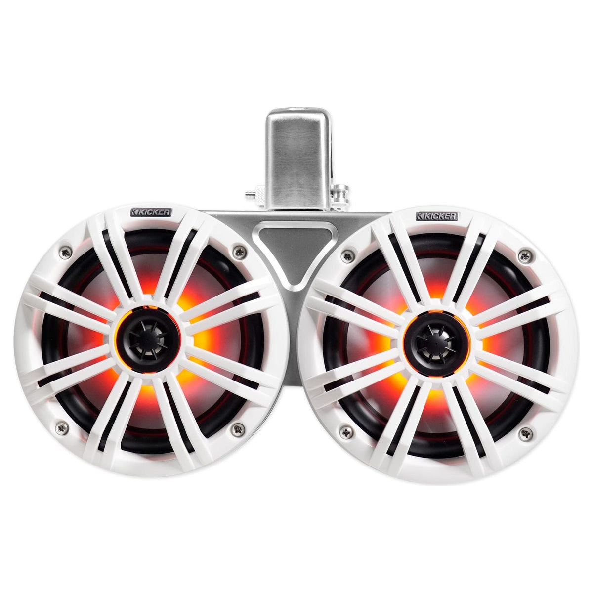 (2) KICKER 45KMTDC65W Dual 6.5" 390w Marine Wakeboard LED Tower Speakers KMTDC65