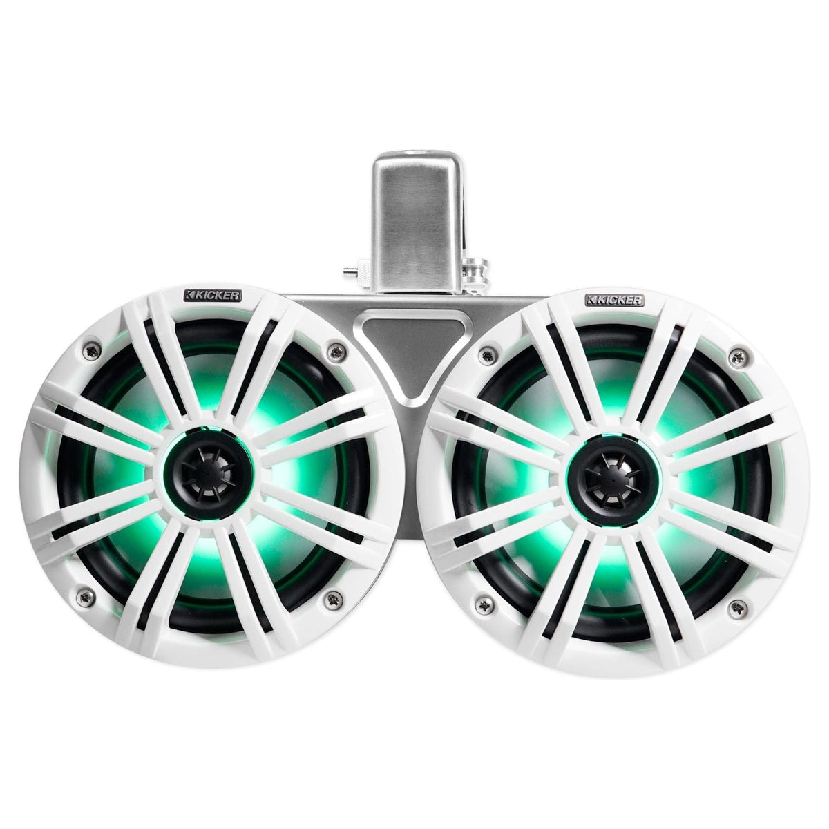 (2) KICKER 45KMTDC65W Dual 6.5" 390w Marine Wakeboard LED Tower Speakers KMTDC65