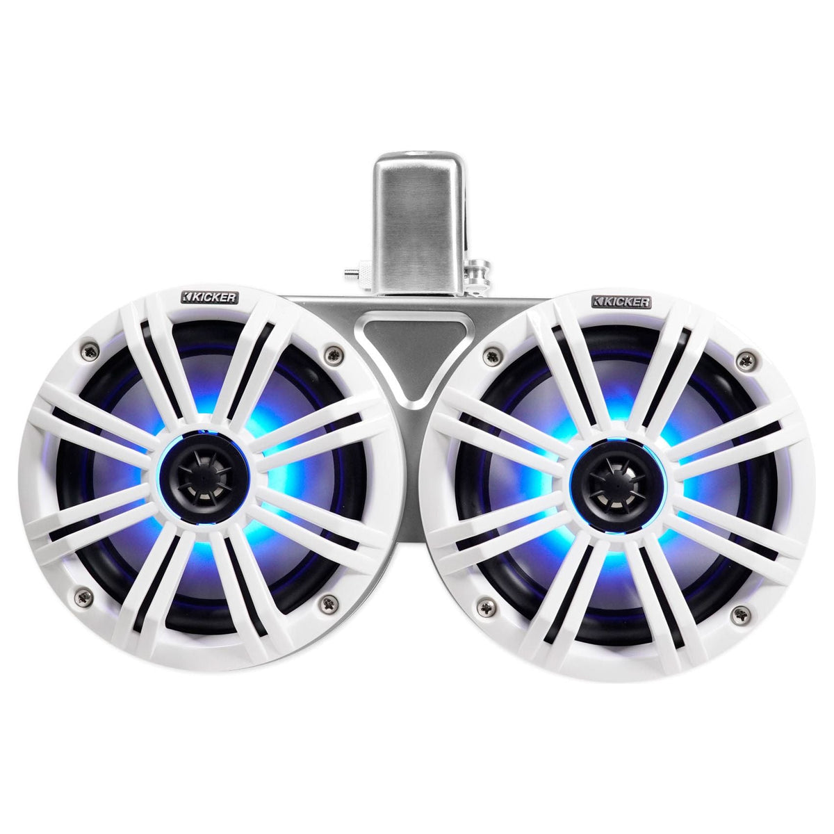 (2) KICKER 45KMTDC65W Dual 6.5" 390w Marine Wakeboard LED Tower Speakers KMTDC65