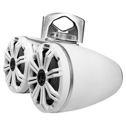 (2) KICKER 45KMTDC65W Dual 6.5" 390w Marine Wakeboard LED Tower Speakers KMTDC65