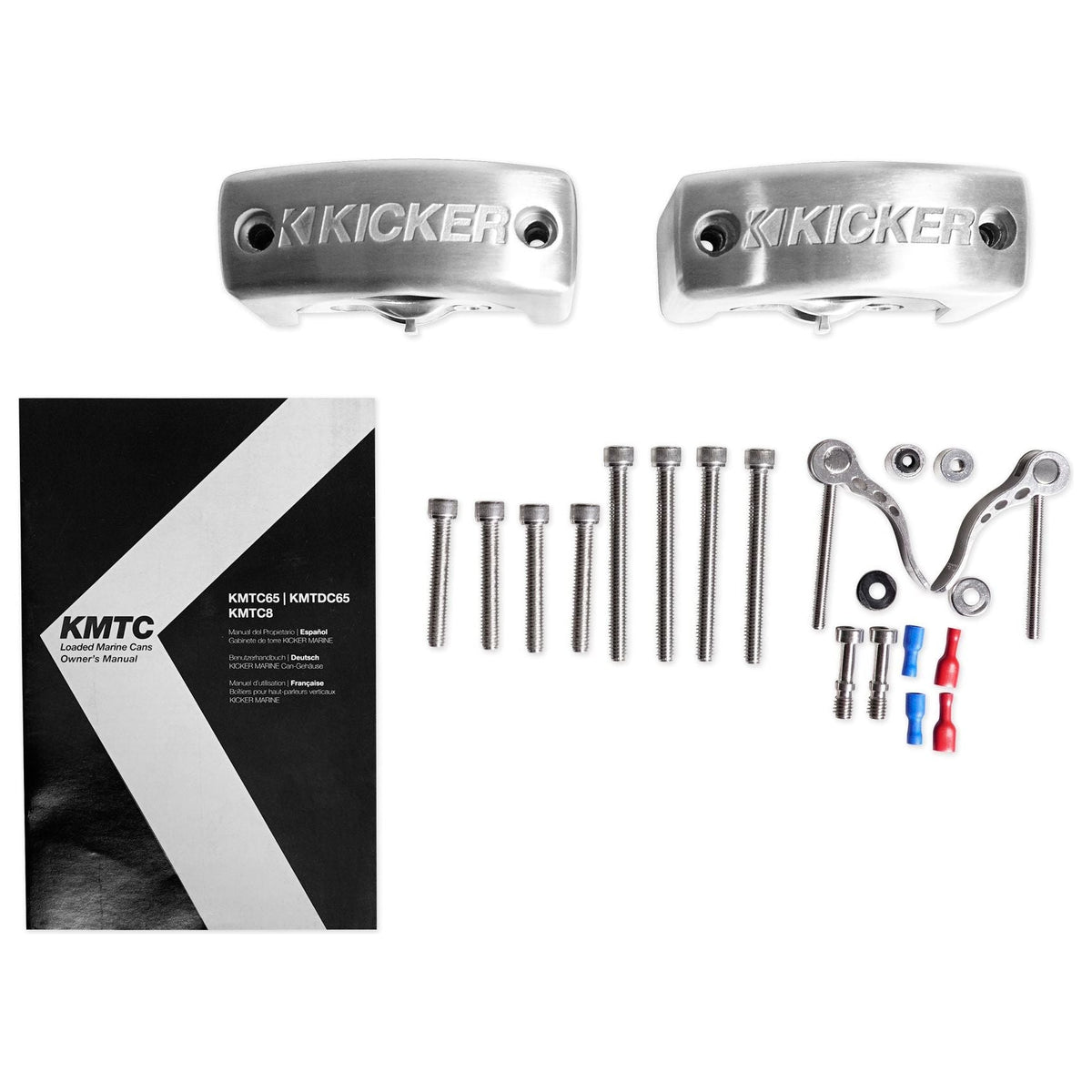 (2) KICKER 45KMTDC65W Dual 6.5" 390w Marine Wakeboard LED Tower Speakers KMTDC65
