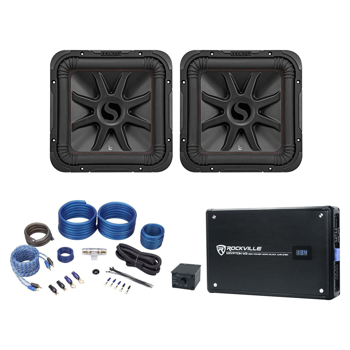 (2) 45L7R124 12" L7R Subwoofers+Mono Amplifier+Amp Kit
