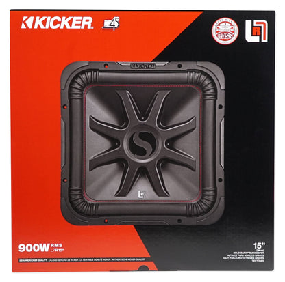 (2) KICKER 45L7R152 15" 3600w L7R Car Subwoofers+Mono Amplifier+Amp Kit L7R152