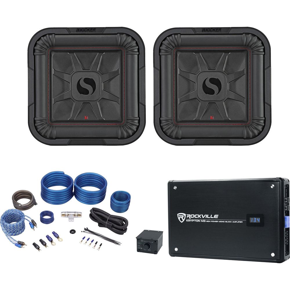 (2) 46L7T104 10" 1000w L7T Subwoofers Solo-Baric Subs+Amplifier+Amp Kit