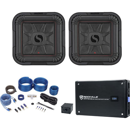 (2) 46L7T104 10" 1000w L7T Subwoofers Solo-Baric Subs+Amplifier+Amp Kit